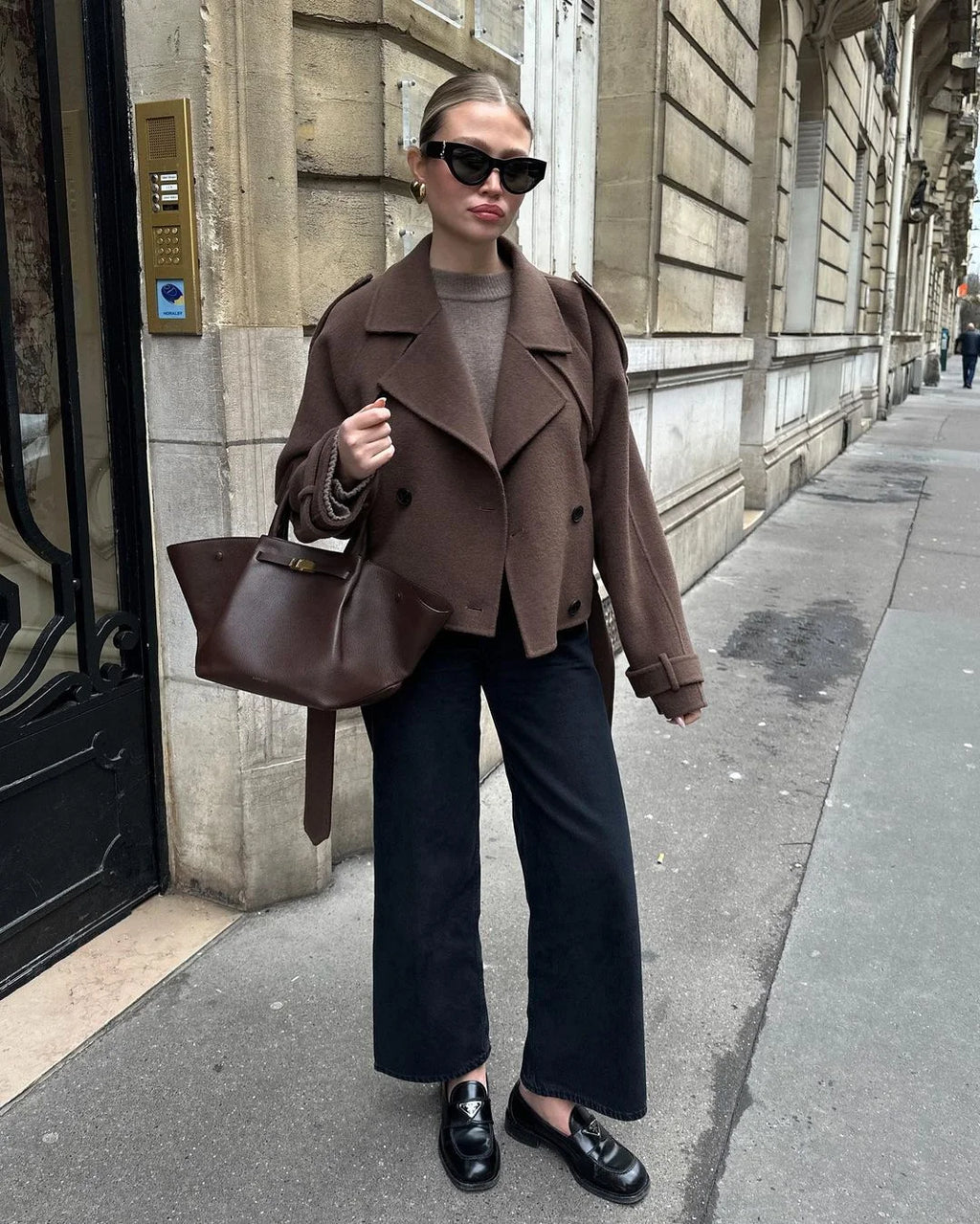 Mode Lange Woolen Mäntel Frauen Elegante Zweireiher Revers Volle Ärmel Jacken 2025, Herbst Winter Verdicken Warme Outwears Dame