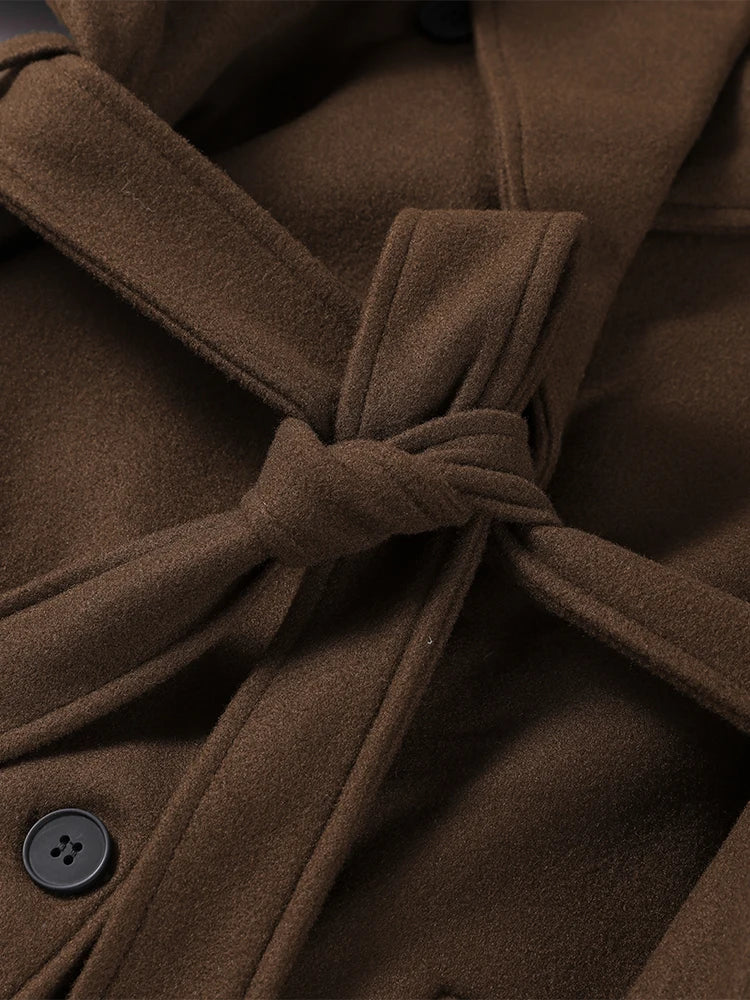 Mode Lange Woolen Mäntel Frauen Elegante Zweireiher Revers Volle Ärmel Jacken 2025, Herbst Winter Verdicken Warme Outwears Dame