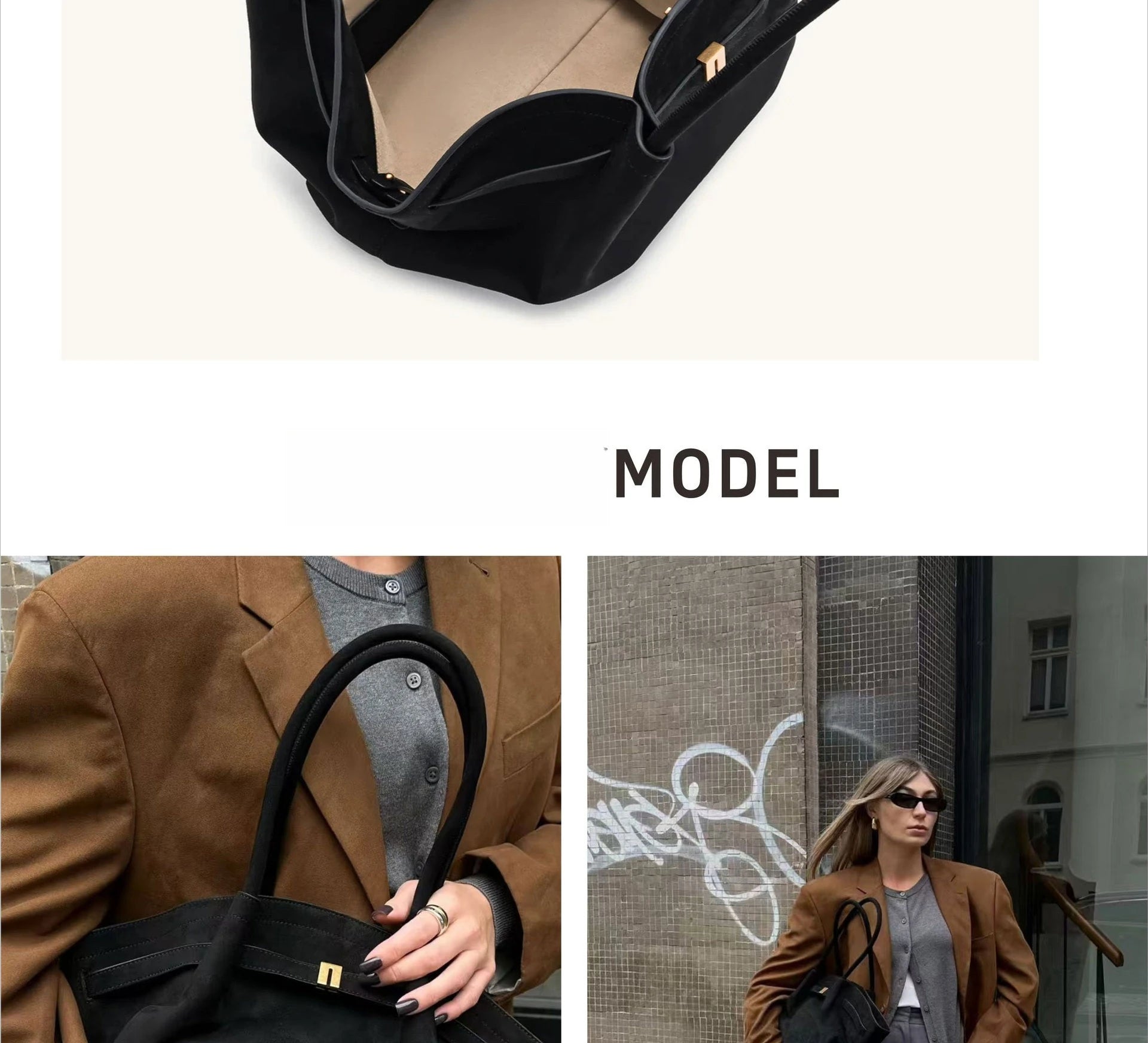 JW Pei Dumpling Bag Wildleder Schultertasche Umhängetasche Unterarmtasche Nischendesign Mode Handtasche Einkaufstasche