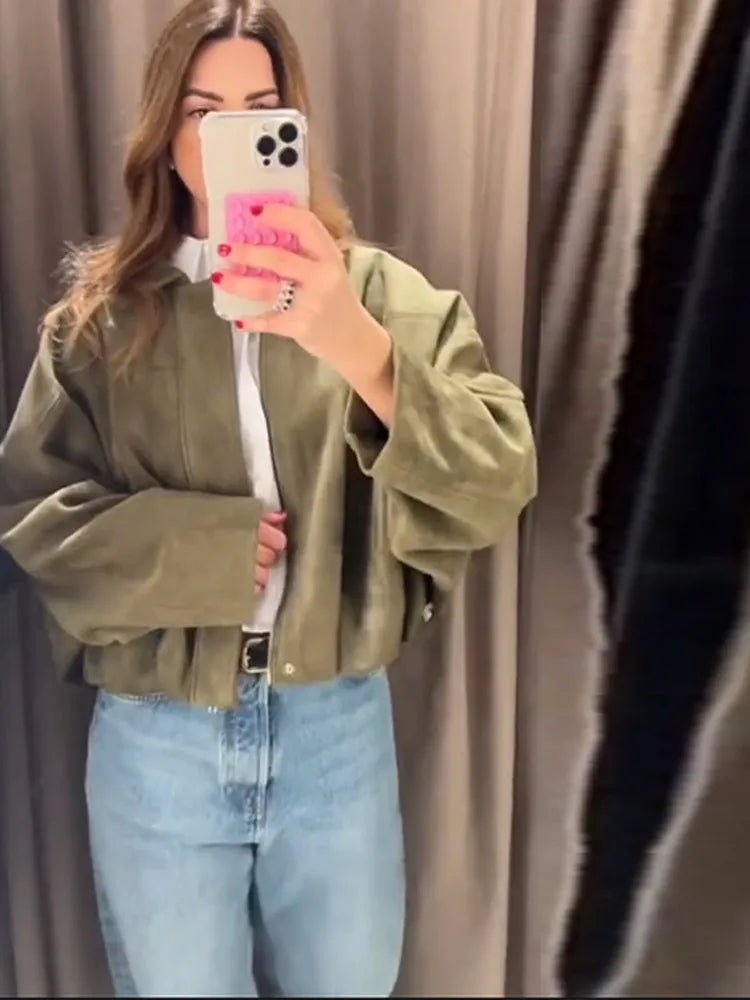 ﻿ Khaki Bumper Jacket