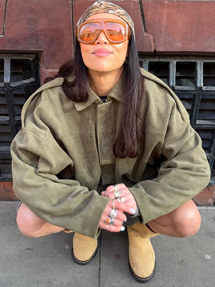 ﻿ Khaki Bumper Jacket