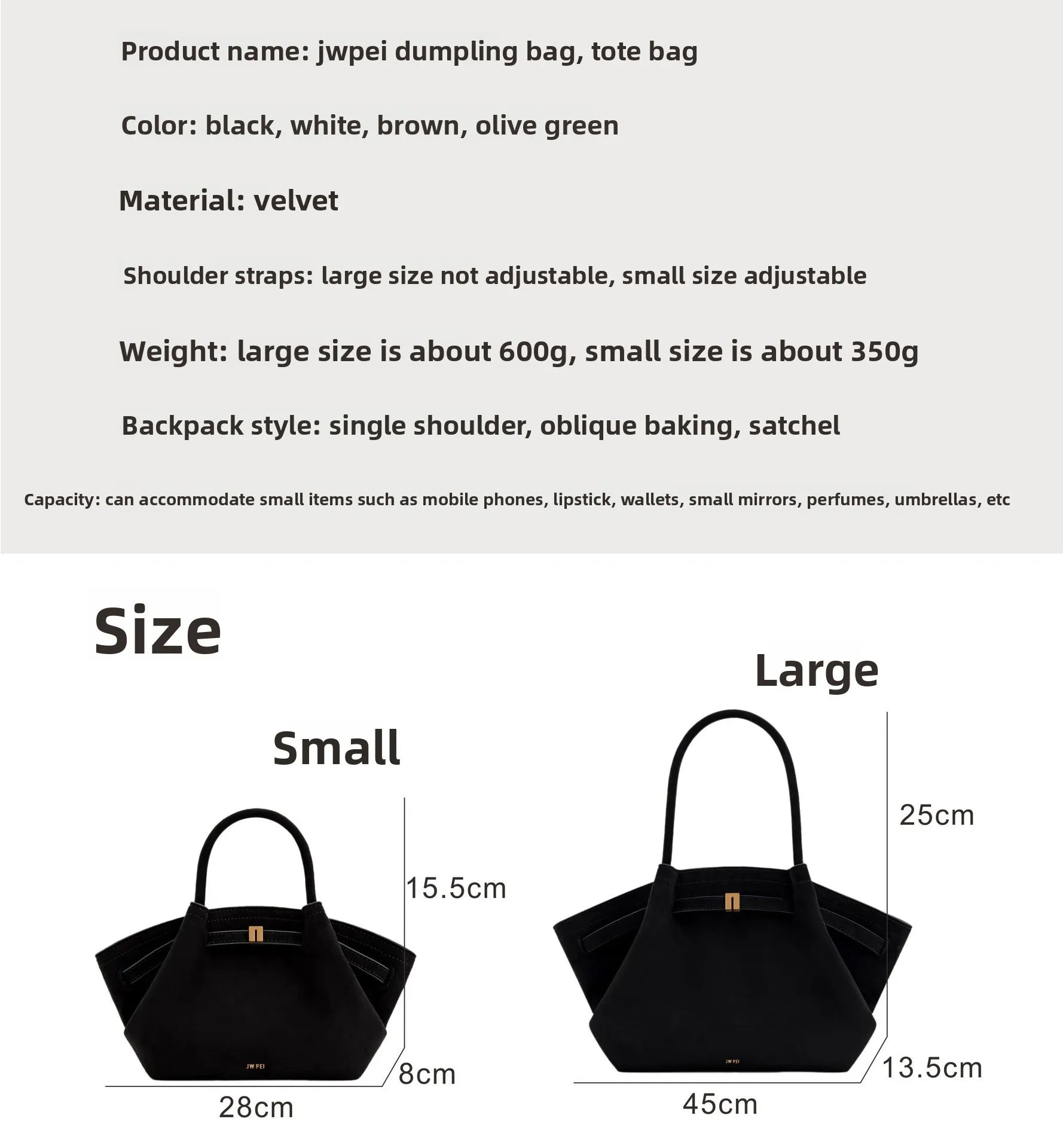 JW Pei Dumpling Bag Wildleder Schultertasche Umhängetasche Unterarmtasche Nischendesign Mode Handtasche Einkaufstasche